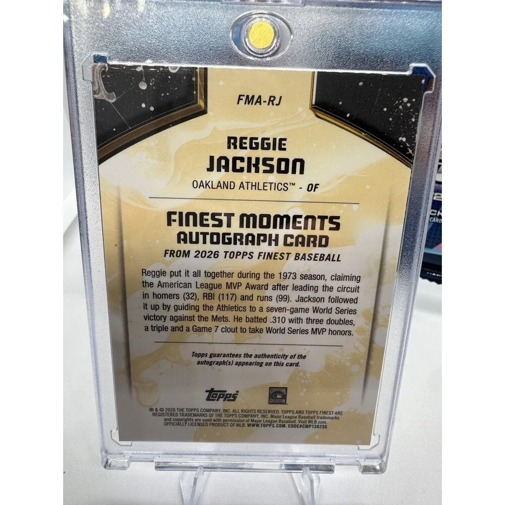 2026 Topps Finest Reggie Jackson Finest Moments Auto SSP #FMA-RJ A’s 07/50 GOLD